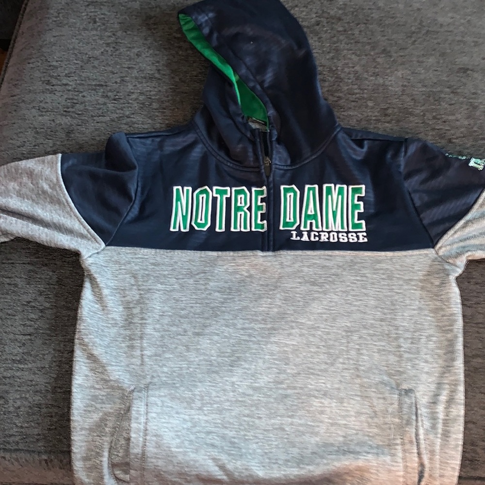 Men medium 1/4 zip Notte Dame Lax hoodie